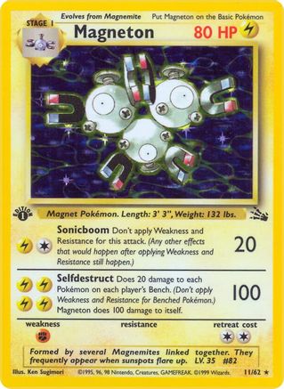Magneton (11) (11)/62 Holo Rare 1st Edition Holofoil