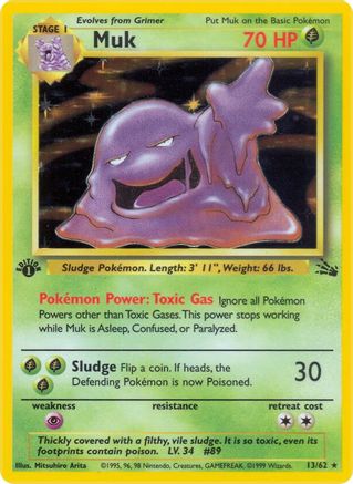 Muk (13) (13)/62 Holo Rare 1st Edition Holofoil