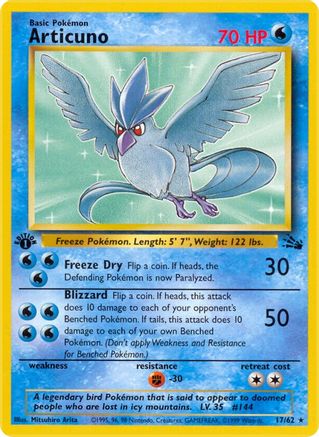 Articuno (17) (17)/62 Rare 1st Edition