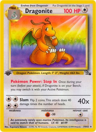 Dragonite (19) (19)/62 Rare 1st Edition