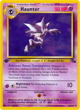 Haunter (21) (21)/62 Rare 1st Edition
