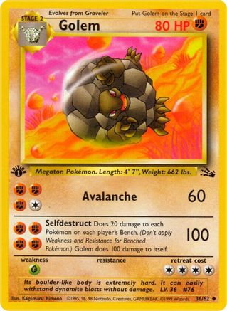 Golem (36)/62 Uncommon 1st Edition