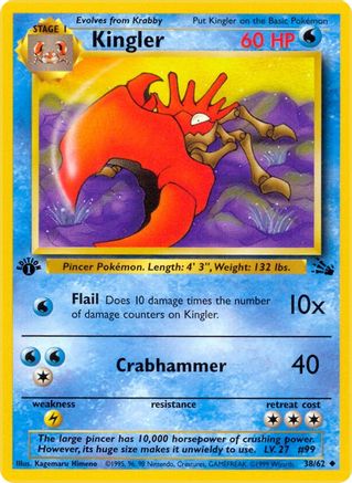 Kingler (38)/62 Uncommon 1st Edition