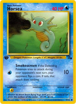 Horsea (49)/62 Common 1st Edition