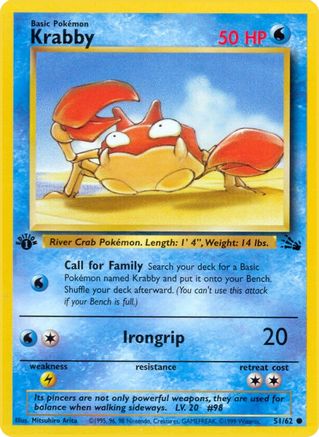 Krabby (51)/62 Common 1st Edition