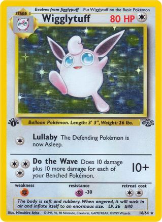 Wigglytuff (16) (16)/64 Holo Rare 1st Edition Holofoil