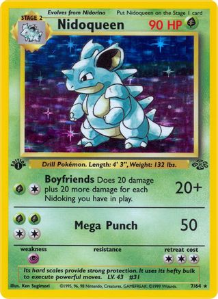 Nidoqueen (7) (7)/64 Holo Rare 1st Edition Holofoil
