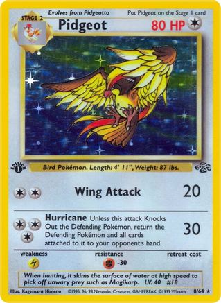 Pidgeot (8) (8)/64 Holo Rare Unlimited Holofoil