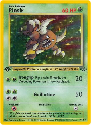 Pinsir (9) (9)/64 Holo Rare Unlimited Holofoil
