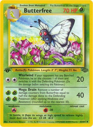 Butterfree (33)/64 Uncommon 1st Edition