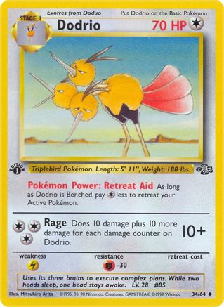 Dodrio (34)/64 Uncommon 1st Edition