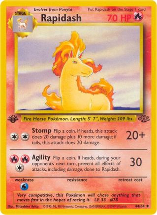 Rapidash (44)/64 Uncommon 1st Edition