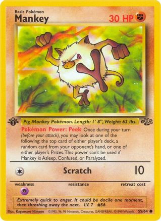 Mankey (55)/64 Common 1st Edition