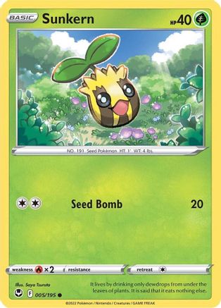 Sunkern (5)/195 Common Reverse Holofoil