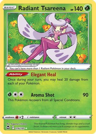 Radiant Tsareena (16)/195 Radiant Rare Holofoil