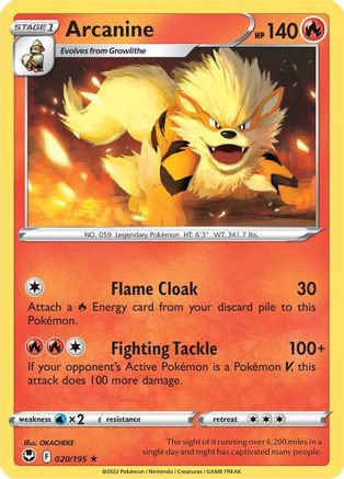 Arcanine (20)/195 Rare Reverse Holofoil