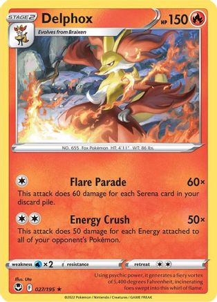 Delphox (27)/195 Rare Reverse Holofoil