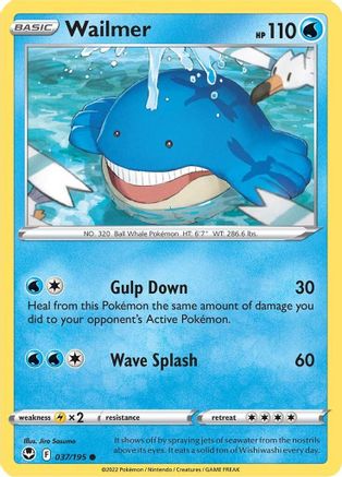 Wailmer (37)/195 Common Reverse Holofoil