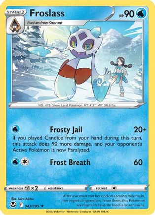 Froslass (43)/195 Rare Reverse Holofoil