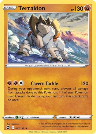 Terrakion (97)/195 Holo Rare Reverse Holofoil