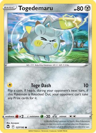 Togedemaru (127)/195 Common Reverse Holofoil
