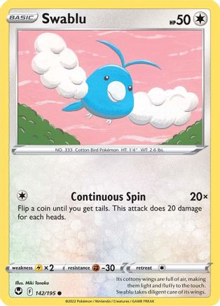 Swablu (142)/195 Common Reverse Holofoil