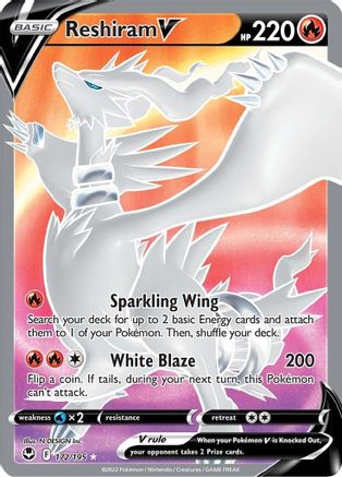 Reshiram V (Full Art) (172)/195 Ultra Rare Holofoil