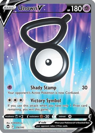 Unown V (Full Art) (176)/195 Ultra Rare Holofoil