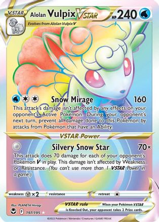 Alolan Vulpix VSTAR (Secret) (197)/195 Secret Rare Holofoil