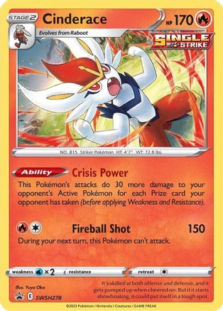 Cinderace - SWSH278 (SWSH278)/307 Promo Holofoil