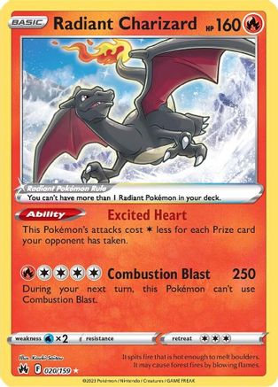 Radiant Charizard (20)/159 Radiant Rare Holofoil