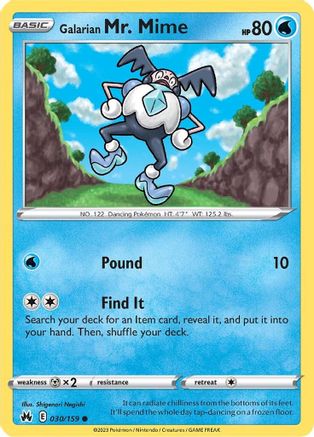 Galarian Mr. Mime (30)/159 Common Reverse Holofoil