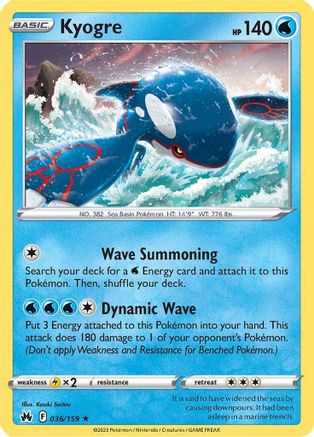 Kyogre (36)/159 Holo Rare Reverse Holofoil