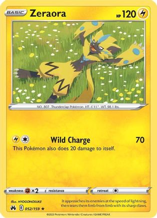 Zeraora (52)/159 Rare Reverse Holofoil