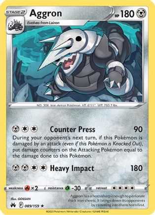 Aggron (89)/159 Holo Rare Reverse Holofoil