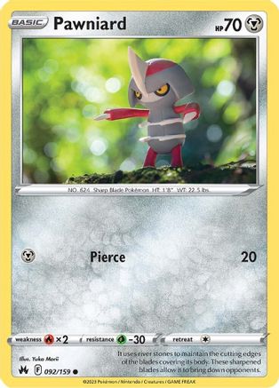 Pawniard (92) (92)/159 Common Reverse Holofoil
