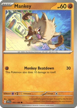 Mankey (107) Common Reverse Holofoil