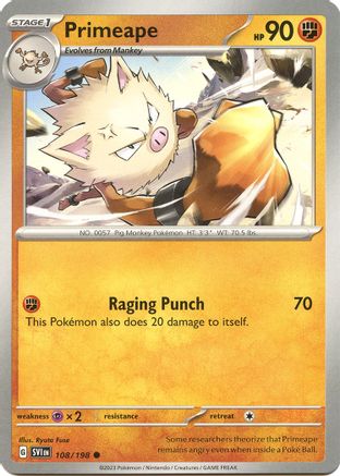 Primeape (108) Common Reverse Holofoil