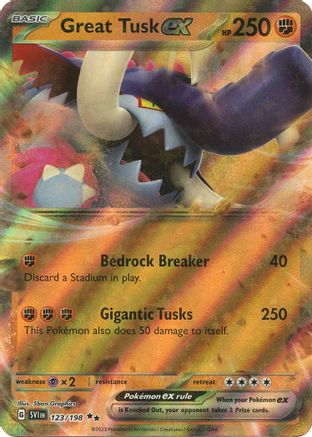 Great Tusk ex - 123/198 (123) Double Rare Holofoil