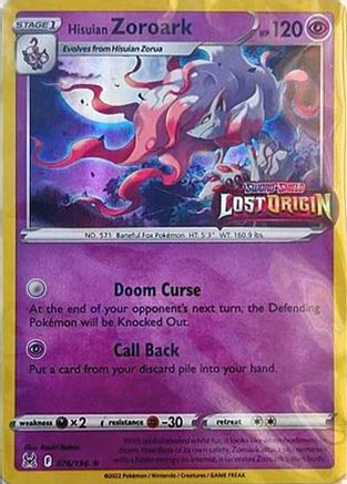 Hisuian Zoroark - 076/196 (Lost Origin Stamped) (76) Promo Holofoil
