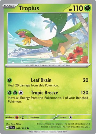 Tropius - 007/193 (7) Common Reverse Holofoil