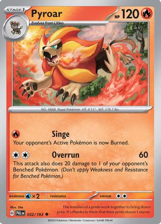 Pyroar - 032/193 (32) Uncommon Reverse Holofoil