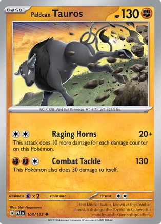 Paldean Tauros - 108/193 (108) Uncommon