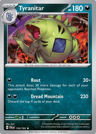 Tyranitar - 135/193 (135) Rare Reverse Holofoil