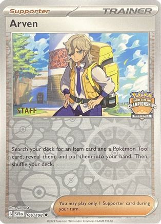Arven - 166/198 (Regional Championships) [Staff] (166) Promo Reverse Holofoil