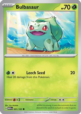 Bulbasaur - 001/165 (1) Common Reverse Holofoil