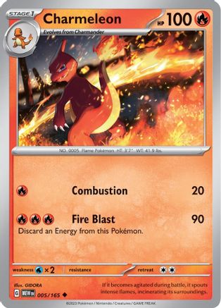 Charmeleon - 005/165 (5) Uncommon Reverse Holofoil