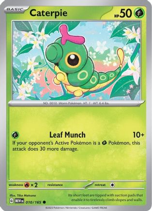 Caterpie - 010/165 (10) Common Reverse Holofoil