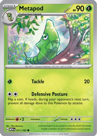 Metapod (11) Common Reverse Holofoil