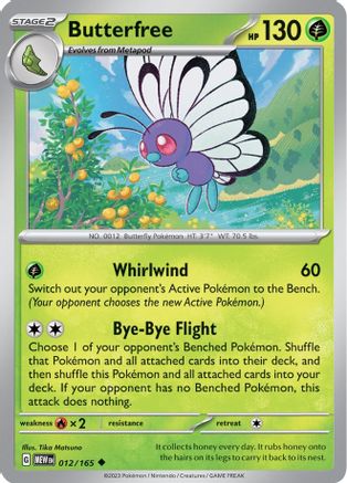 Butterfree (12) Uncommon Reverse Holofoil